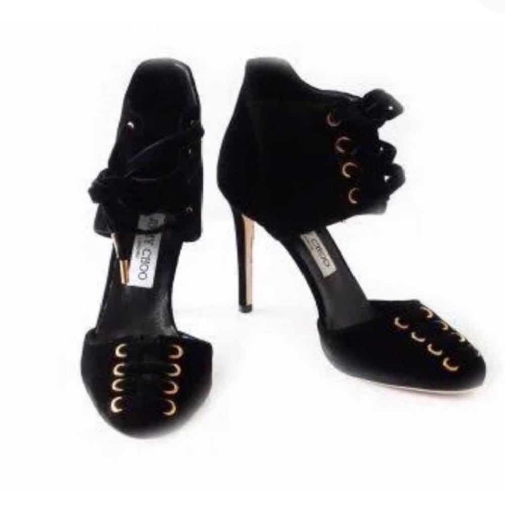 Jimmy Choo Mari 100 Ladies Shoes Pumps Black Velvet
